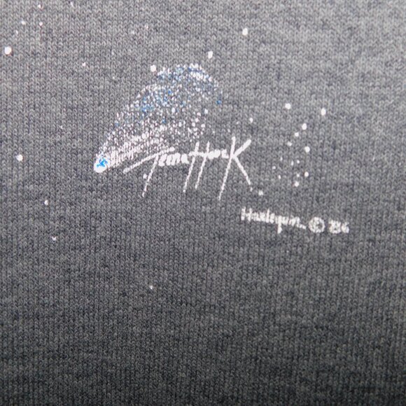 VTG 1986 Harlequin Gray Double Sided Solar System Graphic Sweatshirt Unisex L - Picture 6 of 7
